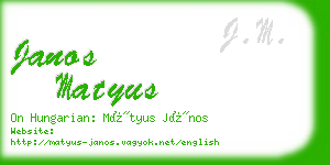 janos matyus business card